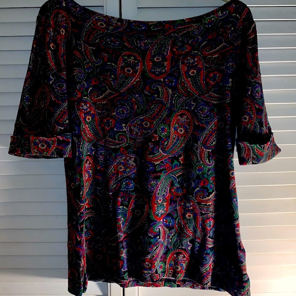 Ralph Lauren paisley colorful top medium - Picture 3 of 9